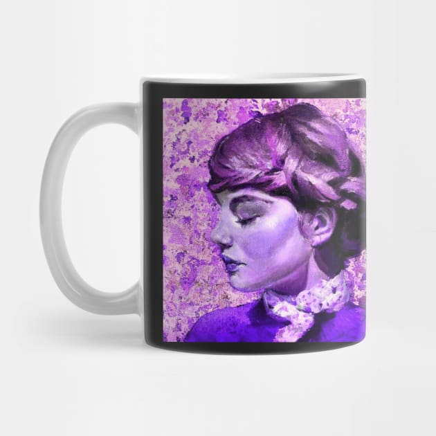 Movie star vintage violet print lady by LukjanovArt